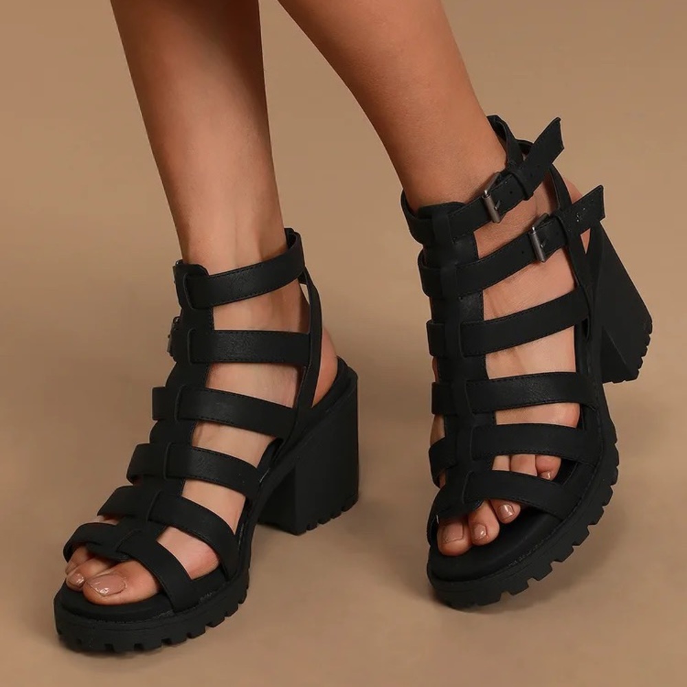 NWOT Chinese Laundry Fun Stuff Chunky Strap Sandal BLACK - SIZE 8 - Picture 10 of 10